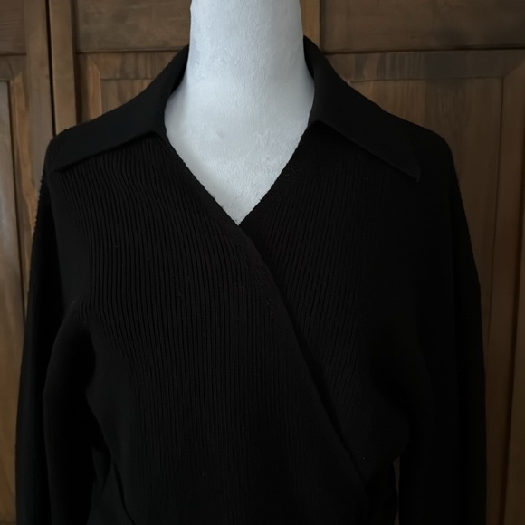 Rails Darya Sweater Ribbed Wrap Black Small NWT $238 - Picture 9 of 14